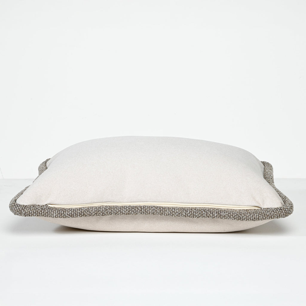 CREAM FELT WITH THICK WOVEN LATTE TRIM